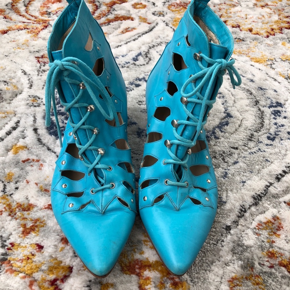 Peter Fox Vintage Teal Lace Up Bootie